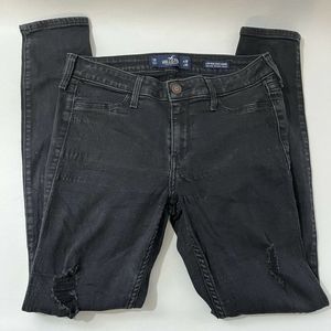 Hollister Womens Jeans Size 7R 28 x 28 Black Denim Low Rise Jean Legging